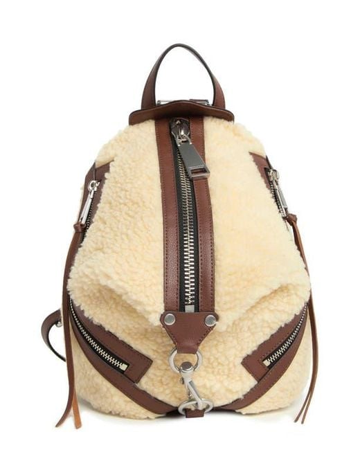 Rebecca Minkoff Julian Faux Fur Backpack in Natural Lyst