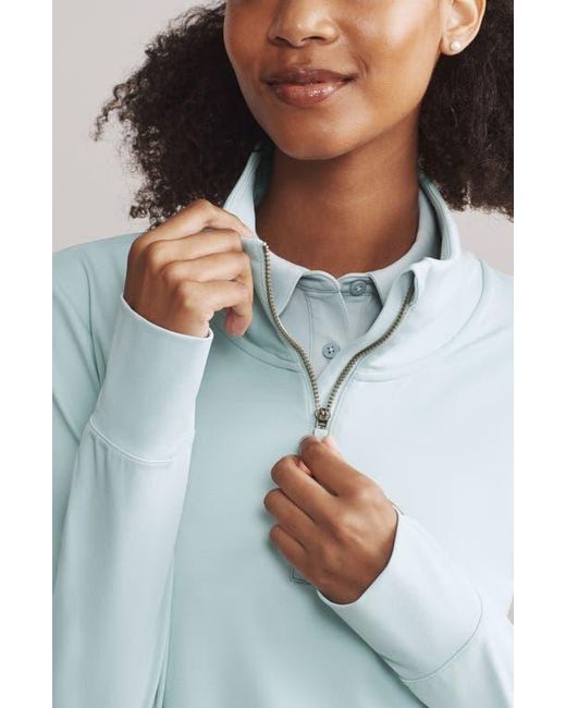 Rhone Blue Course To Court Long Sleeve Quarter Zip Top