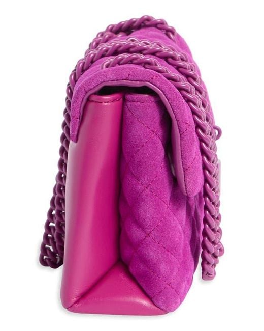 Kurt Geiger Purple Mini Brixton Lock Crossbody Bag