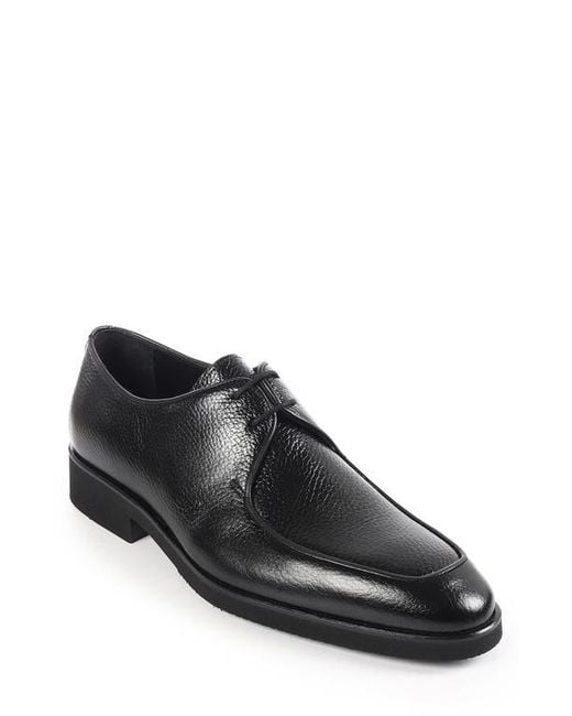VELLAPAIS Black Moore Apron Toe Derby for men