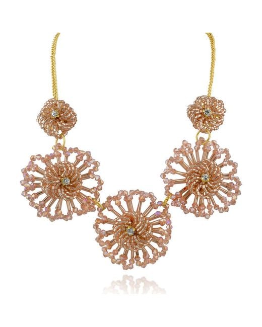 Jardin Metallic Beaded Floral Frontal Necklace