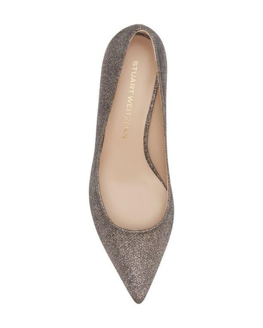 Stuart Weitzman Brown Power Pointed Toe Kitten Heel Pump