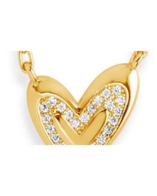 Sterling Forever Blue Mabel Cubic Zirconia Heart Pendant Necklace