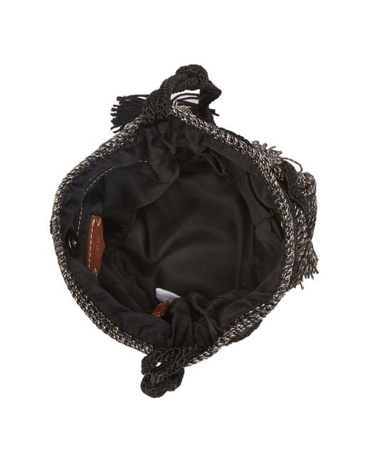 The Sak Sayulita Crochet Mini Drawstring Bucket Bag in Black - Lyst