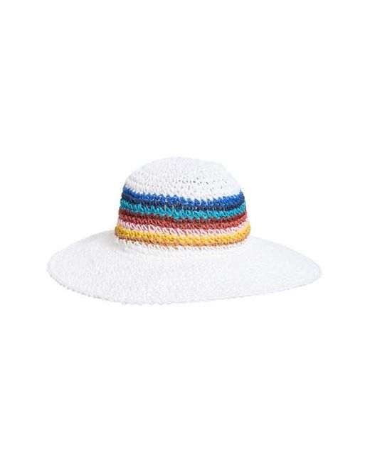 Steve Madden Blue Stripe Straw Panama Hat