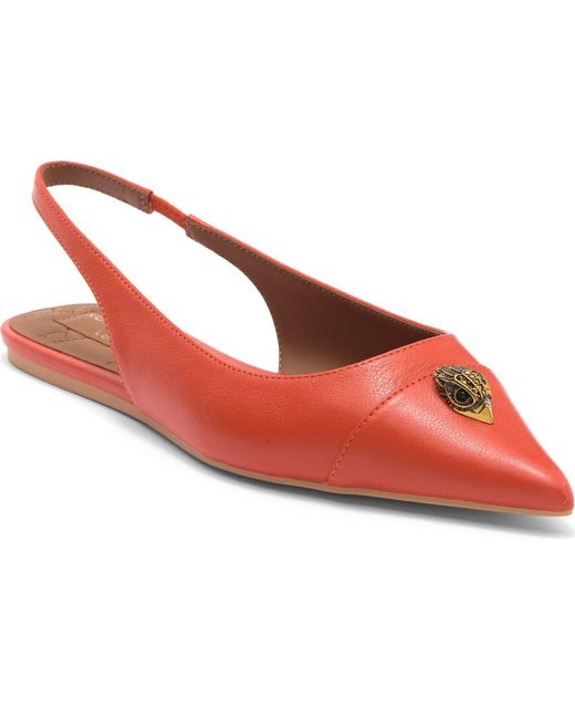 Kurt Geiger Red Belgravia Eagle Slingback Flat