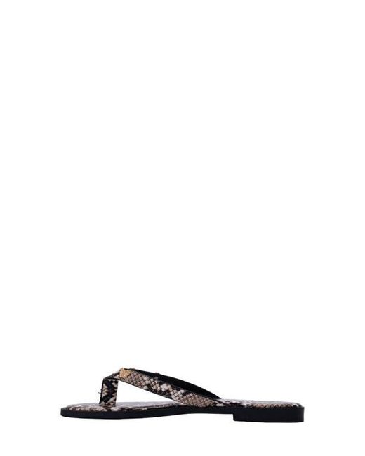 Bebe White Python Embossed Thong Sandal