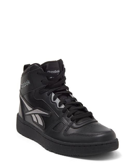 Reebok Resonator Mid Cut Basketball Shoes In Black/black/pure Grey At