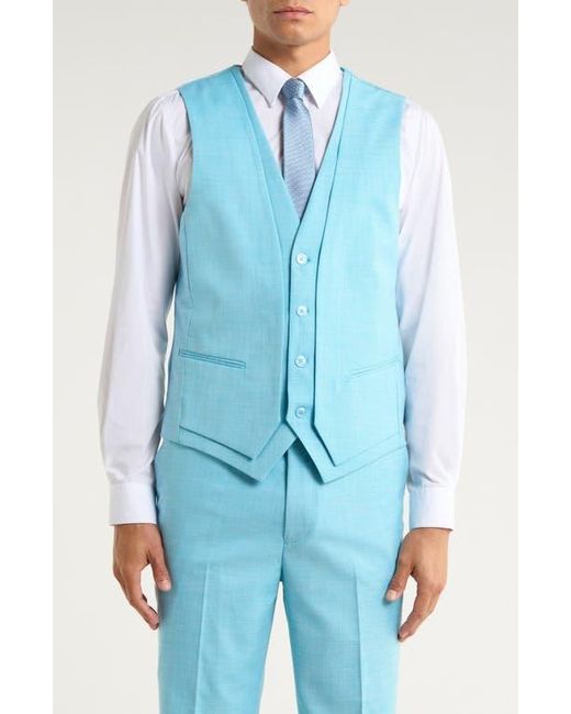 ZEGARIE Blue Mélange 3-Piece Suit for men