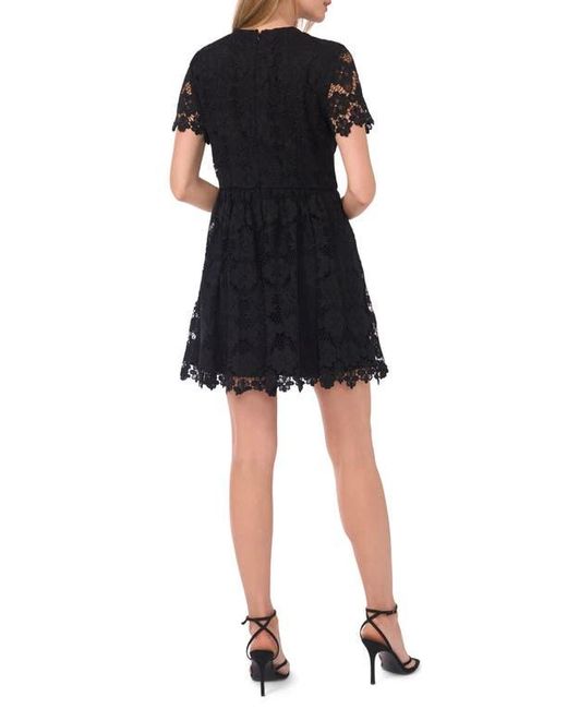 Ted Baker Black Simone Floral Lace Short Sleeve Minidress