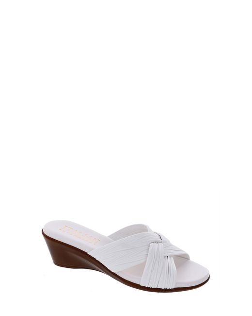 Italian Shoemakers White Saylor Crisscross Strap Wedge Sandal