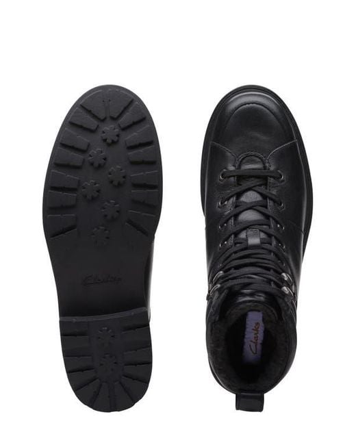 Clarks Black Orinoco 2 Faux Shearling Hiking Boot