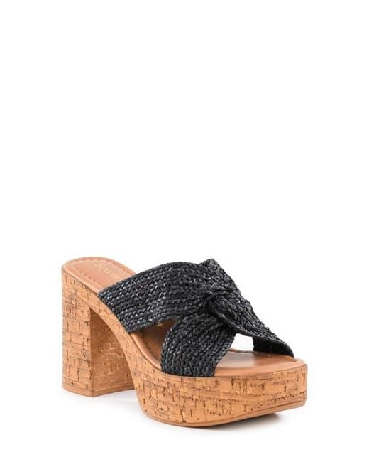 Seychelles Black Adorned Platform Sandal