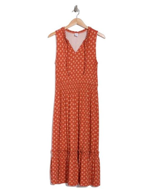 Melrose and Market Red Sleeveless Ruffle Hem Dress
