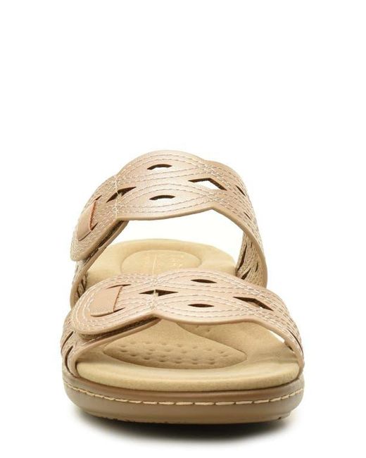 Taryn Rose Metallic Cutout Slide Sandal