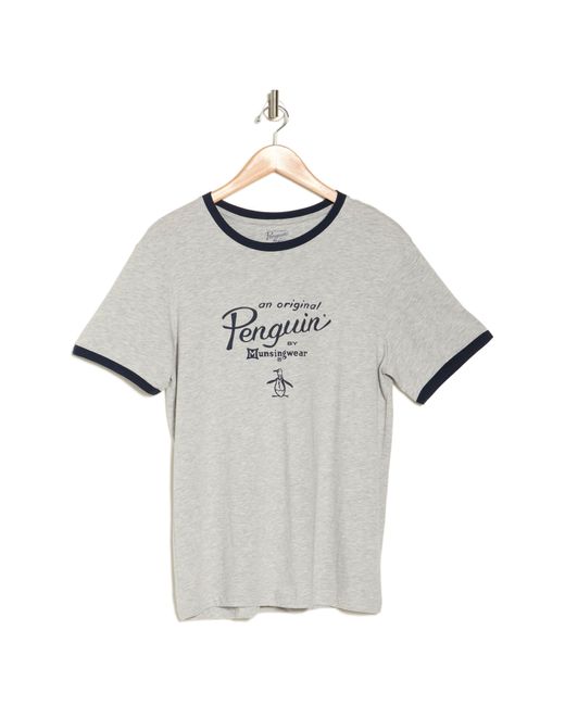 Original Penguin Gray Ringer T-shirt for men