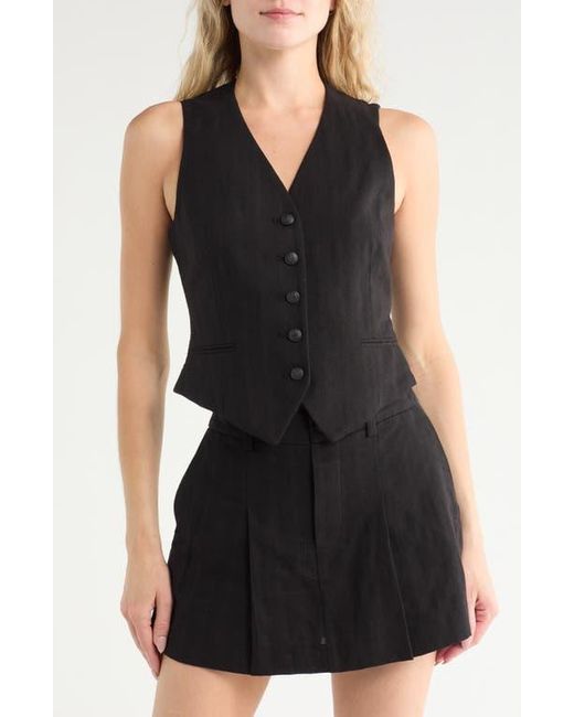 Rag & Bone Black Cressida Cotton & Linen Vest