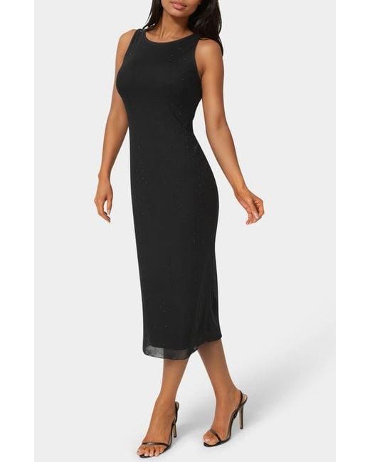 Bebe Black Sleeveless Rhinestone Powermesh Dress