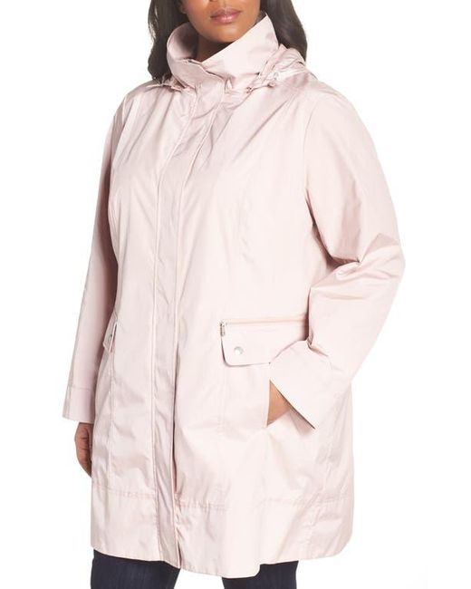 Cole Haan Water Resistant Long Rain Jacket in Pink Lyst