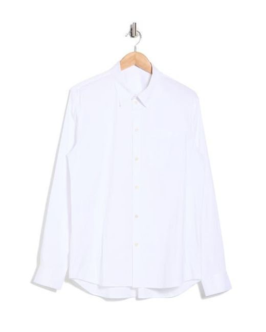 Helmut Lang White Solid Stretch Button-Up Shirt for men