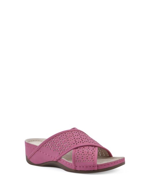 White Mountain Pink Candelle Wedge Sandal