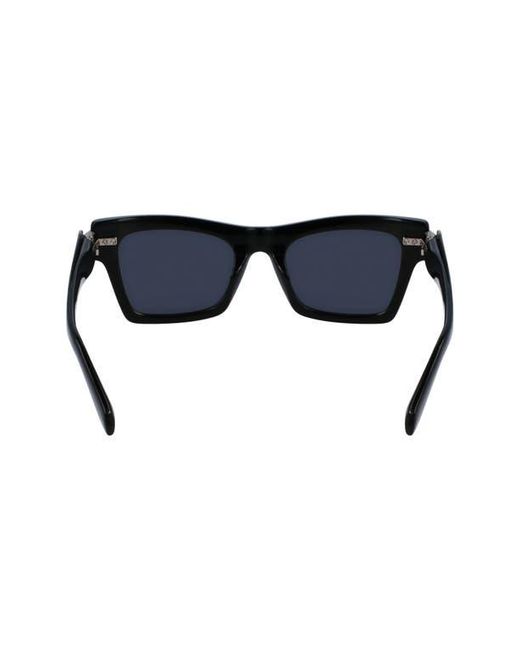 Ferragamo Blue Prisma 52Mm Rectangular Sunglasses