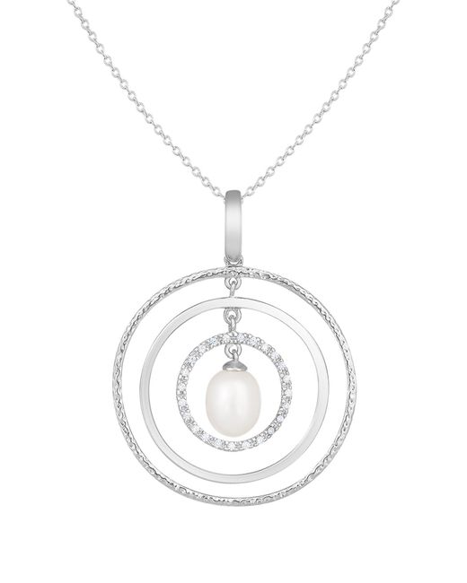 Splendid White Fancy 8-9mm Freshwater Pearl Pendant Necklace