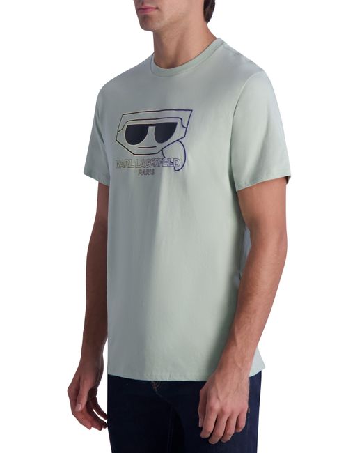 Karl Lagerfeld Gray Ombré Karl Cotton Graphic T-shirt for men