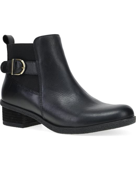 Dansko Black Deedee Waterproof Western Bootie