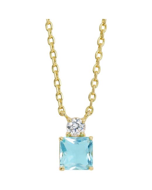 SAVVY CIE JEWELS Metallic Cubic Zirconia Birthstone Pendant Necklace