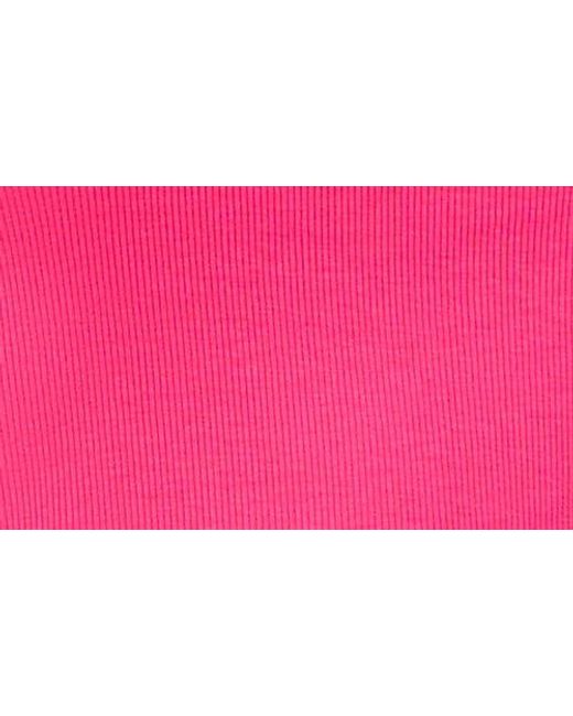Halogen® Pink Fitted Ribbed Tank Top