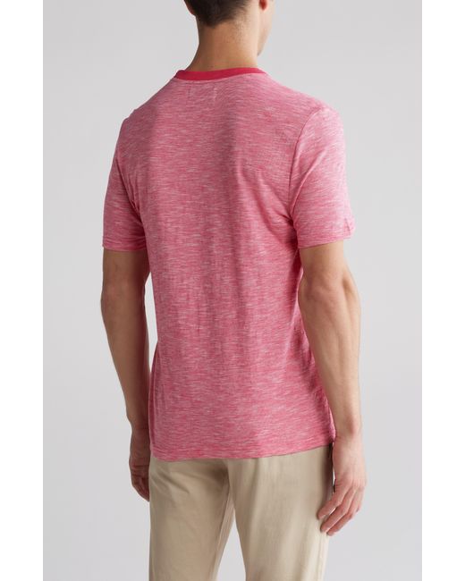 Original Penguin Pink Chambray Tipped Pocket T-shirt for men