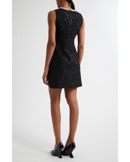 Alice + Olivia Black Coley Sequin Tweed A-Line Minidress
