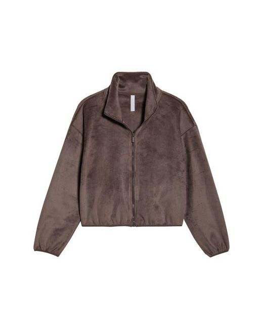 Zella Brown Plush Rib Jacket