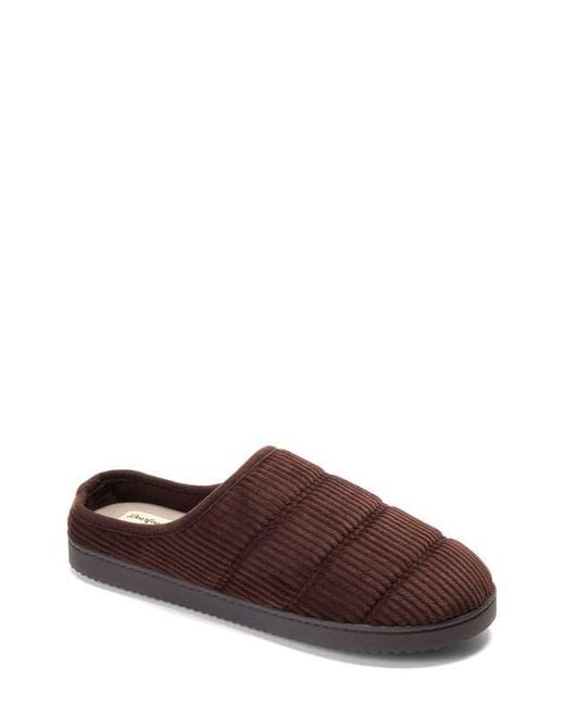 Dearfoams Brown Declan Quilted Slipper for men