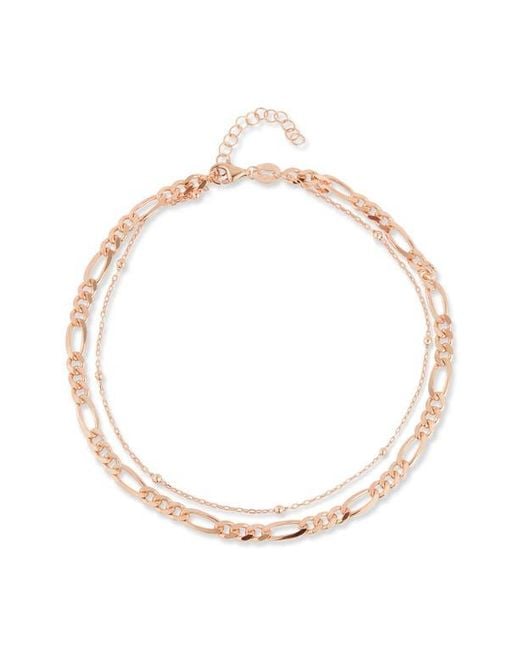 Chloe and Madison Metallic Double Layer Chain Anklet