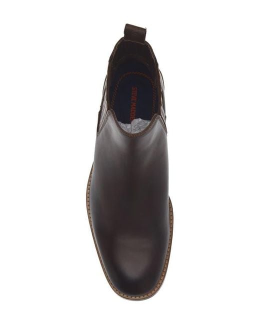 Steve Madden Brown Roswel Plain Toe Chelsea Boot for men