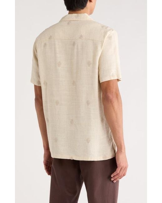 INDUSTRY REPUBLIC CLOTHING Natural Embroidered Camp Shirt for men