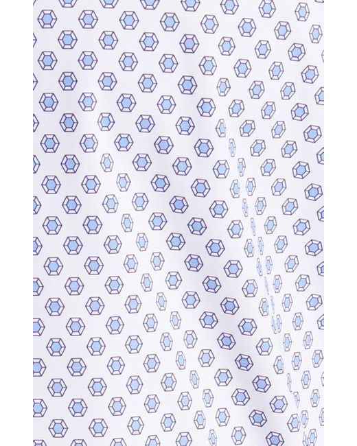 Boss White Liam Regular Fit Geometric Print Button-Up Shirt for men