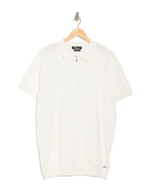 T.R. Premium White Slim Fit Sweater Knit Polo for men