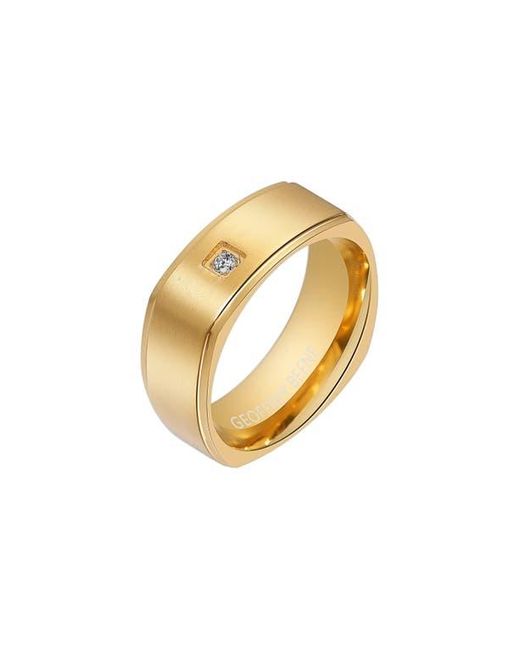 Geoffrey Beene Metallic Cubic Zirconia Band Ring for men