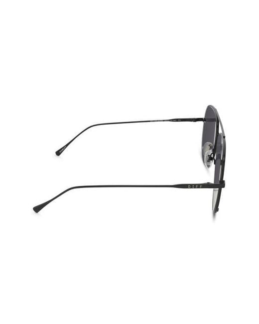 DIFF Black Scarlett Oversized Aviator Sunglasses