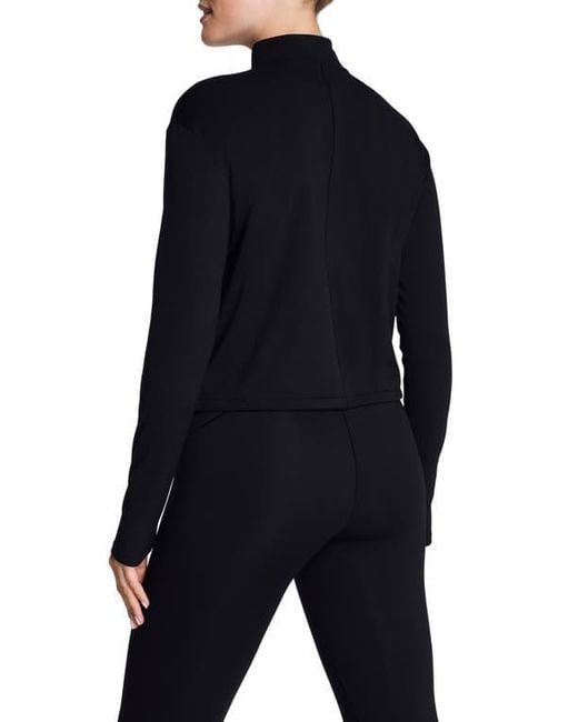 Spanx Black Brushed Full Zip Jacket