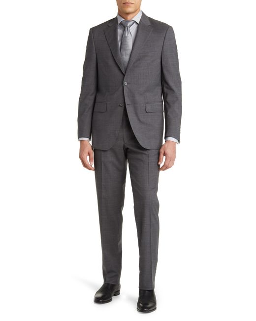Peter Millar Gray Tailored Fit Stretch Wool Suit for men