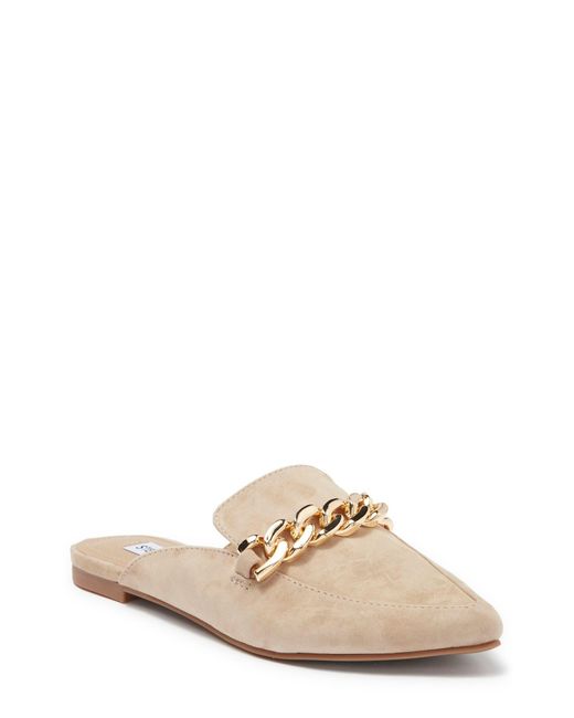 Steve Madden Pointy Toe Chain Slipon Mule In Tan Suede At Nordstrom
