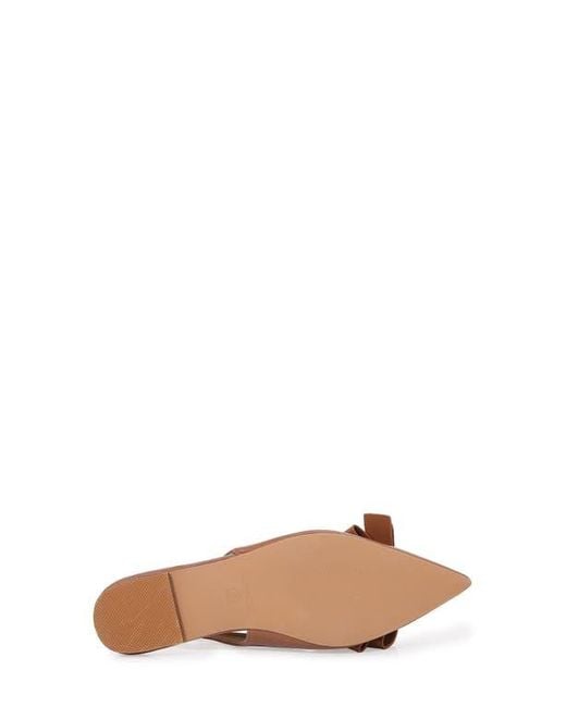 BERNESS Brown Bow Slingback Flat