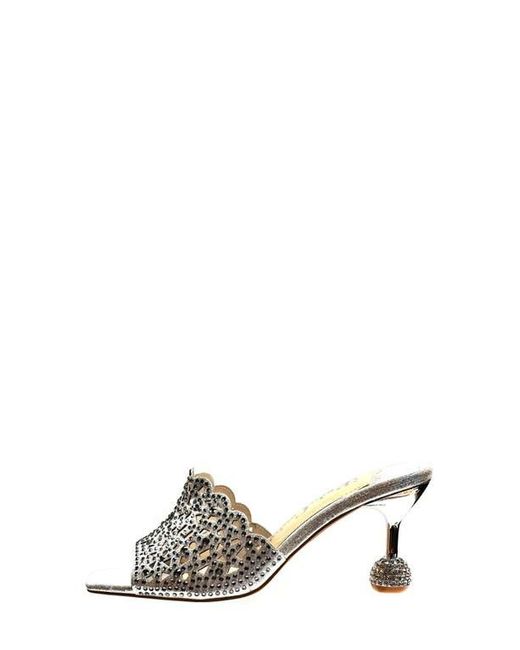Lady Couture White Rhinestone Laser Cut Sandal