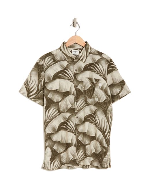 Hurley Gray Rincon Floral Short Sleeve Button-up Shirt for men