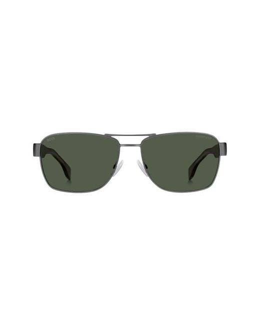 Boss Green 60Mm Polarized Rectangular Sunglasses for men
