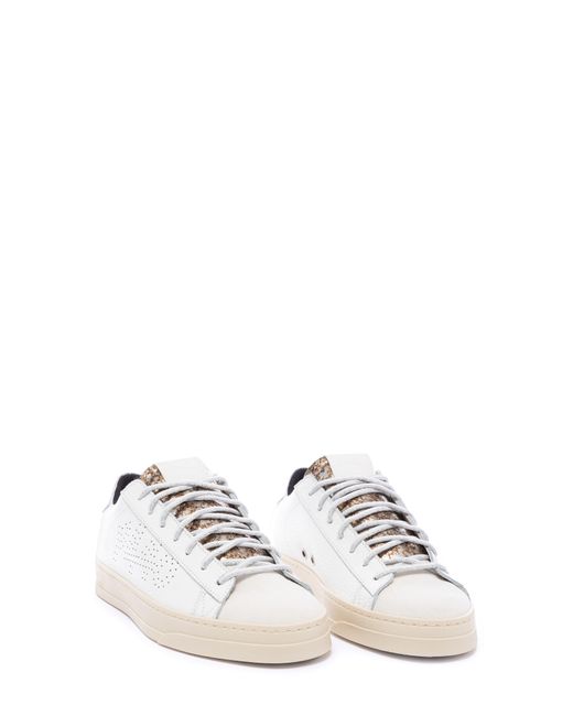 P448 White Jack Perforated Low Top Sneaker